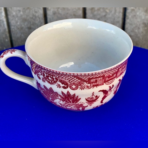 Post WWII Japan Antique Red Willow Chinoiserie Transferware Teacup - Picture 16 of 16